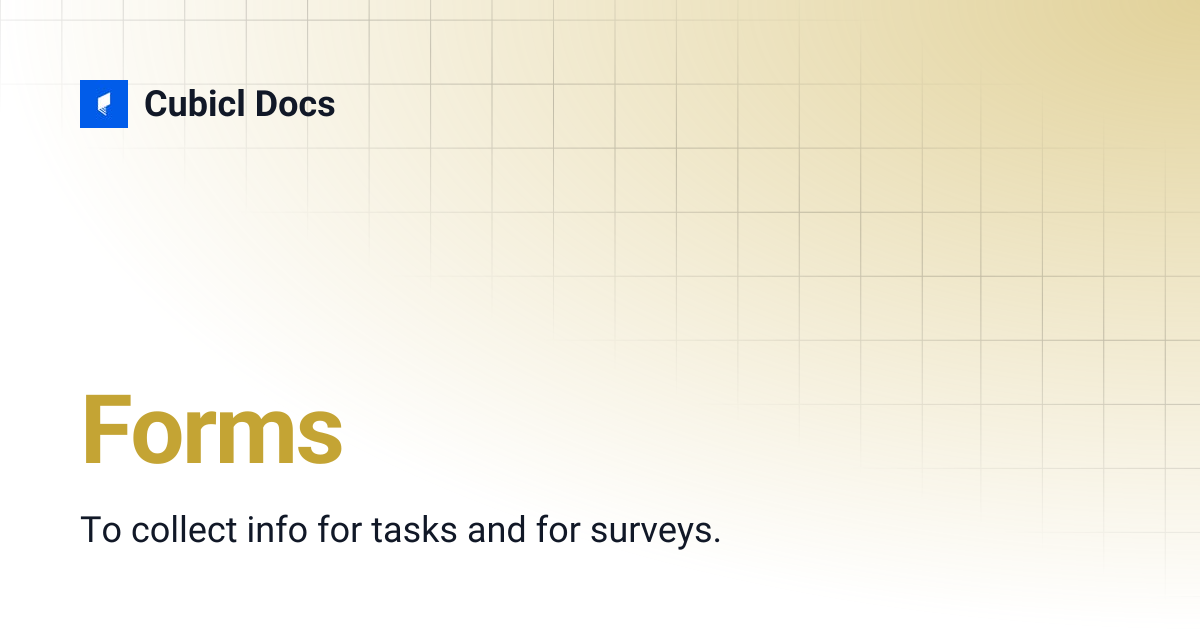Forms | Cubicl Docs